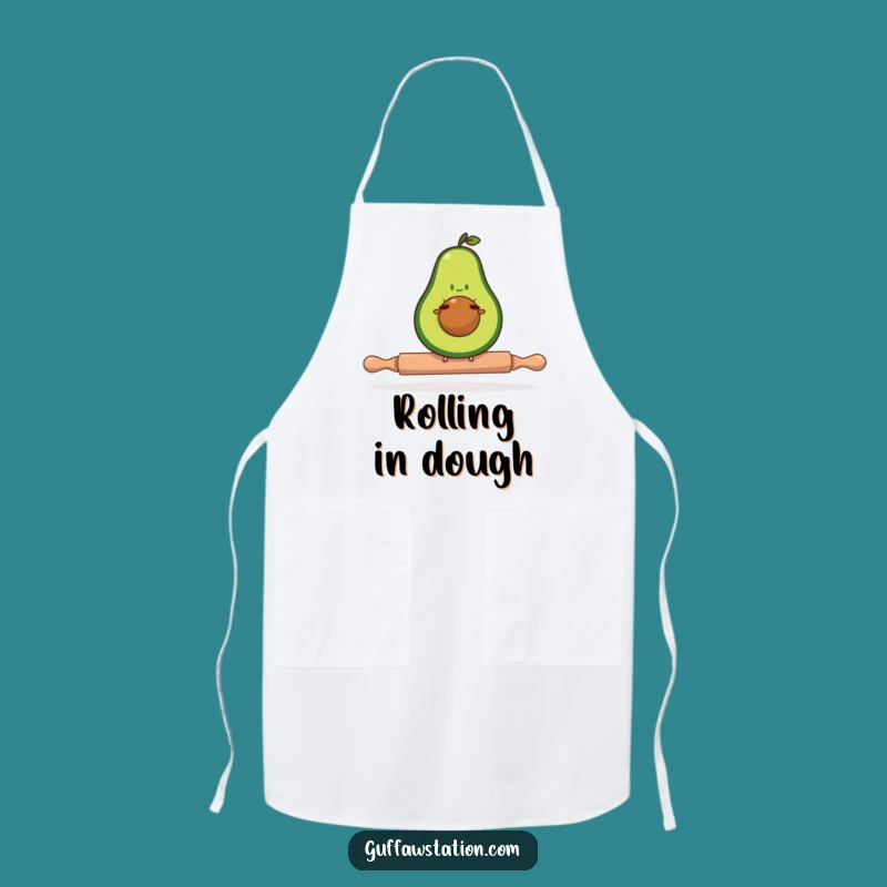 Funny Avocado Balance Apron: Hilarious Kitchen Wear for Determined Cooks!