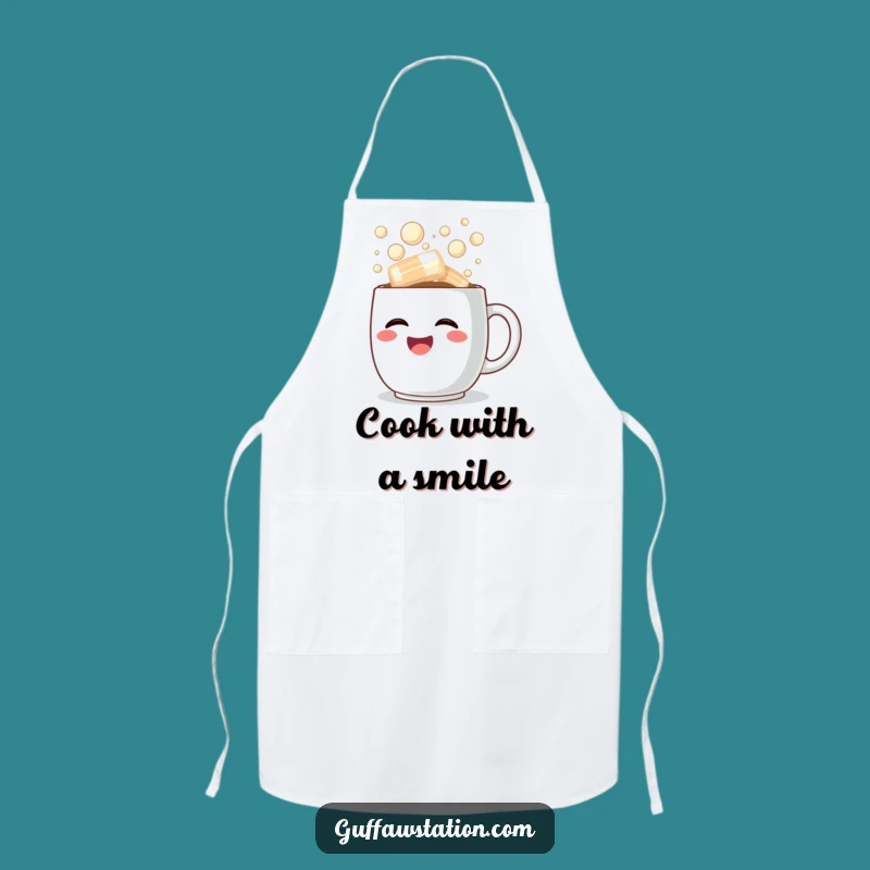 Funny Kitchen Laughter Apron: Overflowing Coffee Cup Design, Hilarious Funny Gift for Chefs