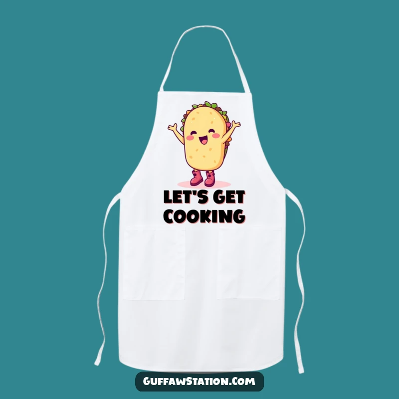 Funny Taco Dance Apron: Happy Cartoon Character Kitchen Wear For Fiesta Gift