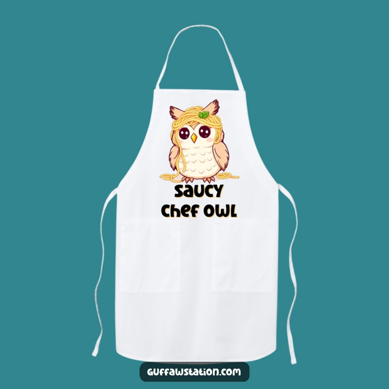Funny Spaghetti Owl Apron - Culinary Chaos Chef's Gift
