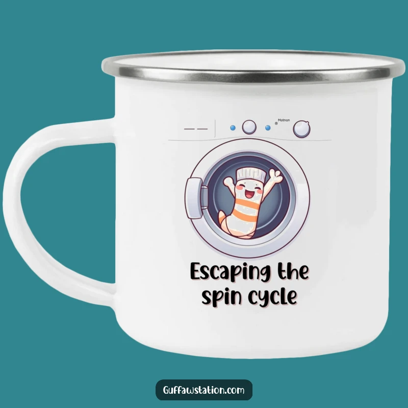 Funny Escaping Sock Camping Mug: Outdoor Laughs, Durable Funny Gift