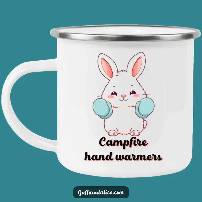 Funny Bunny Oven Mitts Camping Mug - Cozy Outdoor Baking Gift