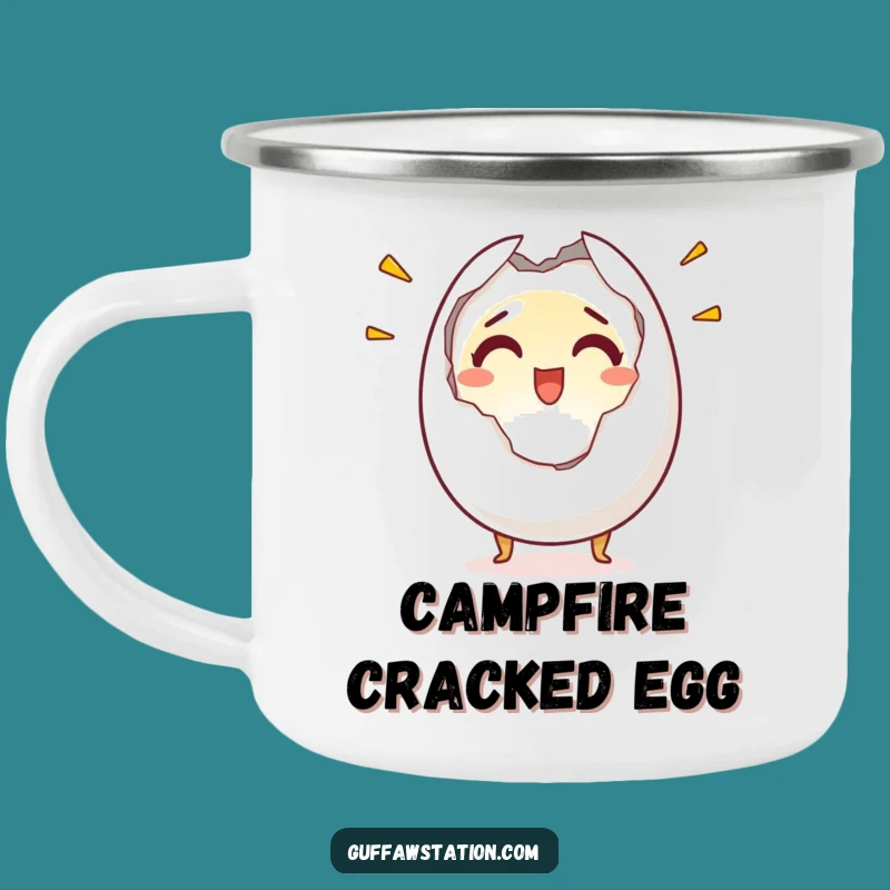 Funny Shocked Egg Camping Mug: Startled Outdoor Sip, Perfect Hilarious Gift for Campers!