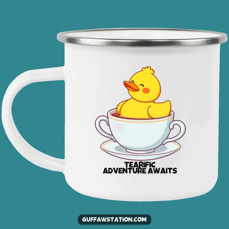 Funny Confused Duck Teacup Camping Mug - Adventure Humor Gift!