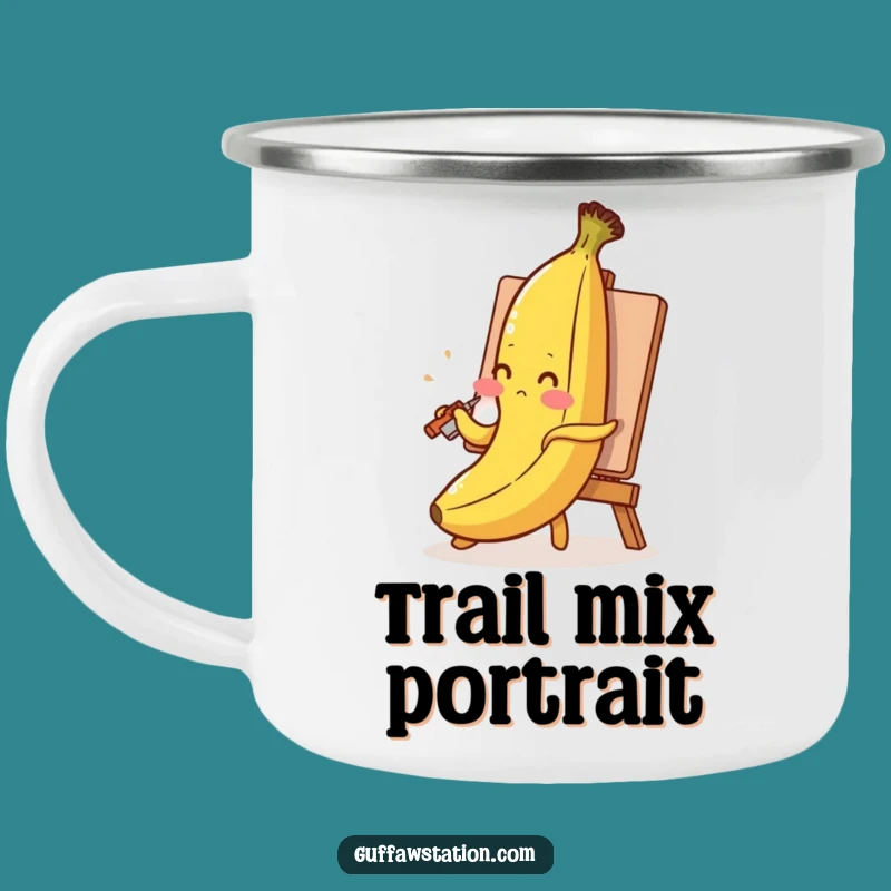 Funny Banana Self-Portrait Camping Mug: Durable and Hilarious for Outdoor Artists!