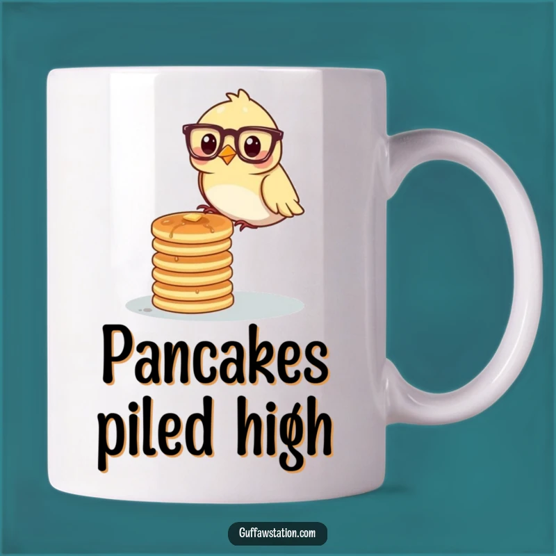 Funny Bird Professor Pancakes Mug - Hilarious Breakfast Gift for Bookworms