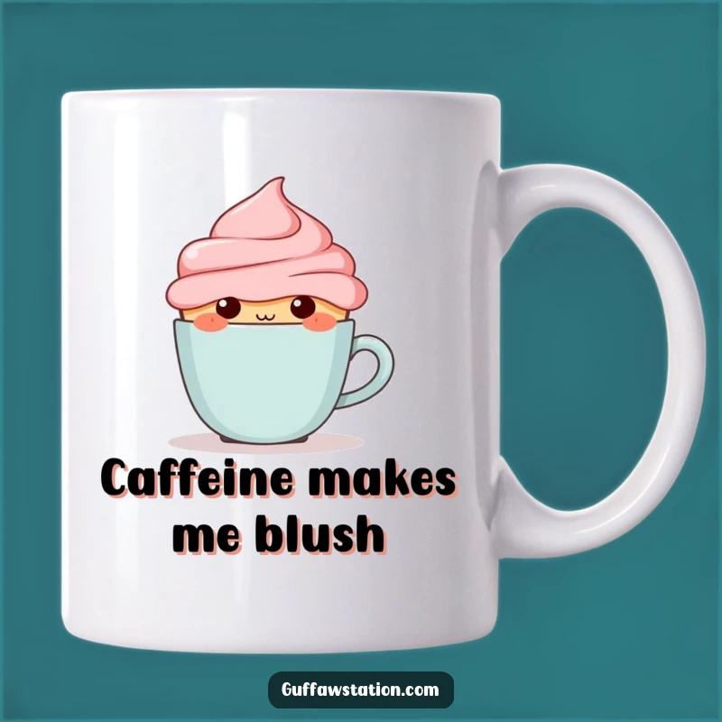 Funny Blushing Cupcake Mug - Sweet & Shy Coffee Lover Gift