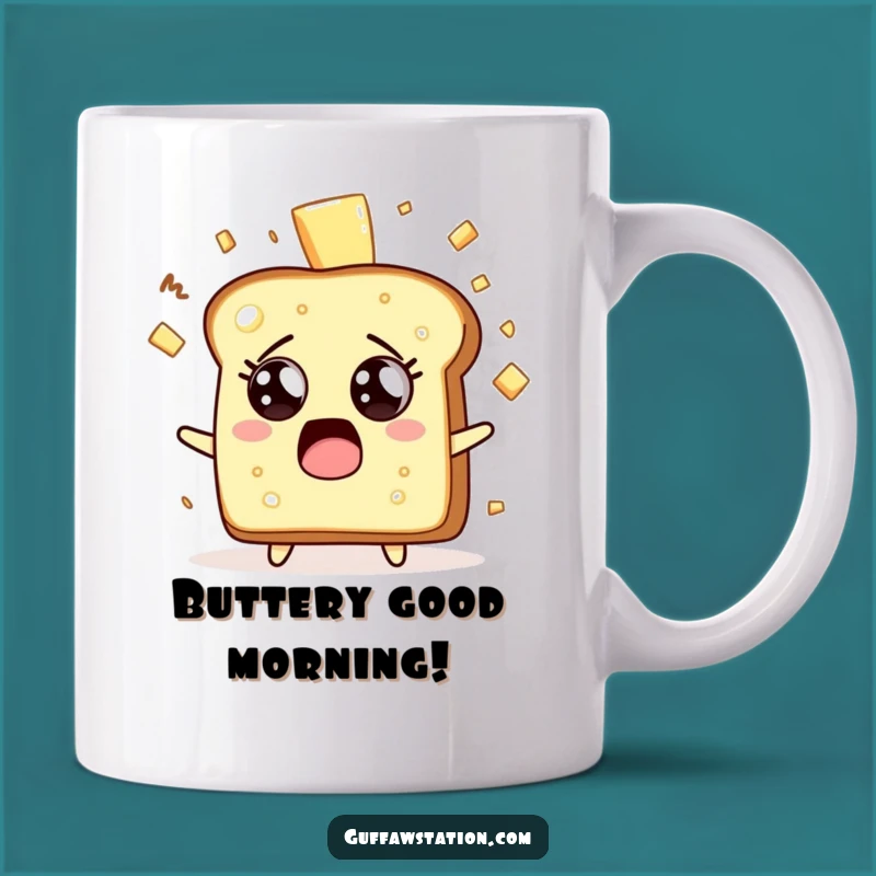 Funny Surprised Toast Mug - Breakfast Chaos Gift for Butter Lovers