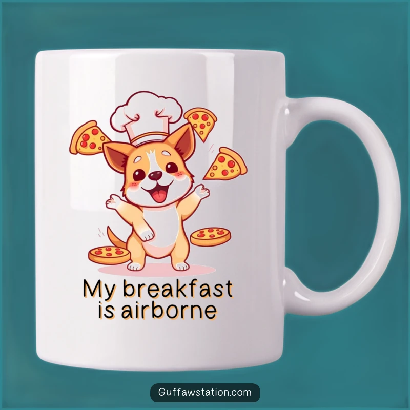 Funny Dog Chef Pizza Juggling Mug - Hilarious Canine Culinary Gift for Dog Lovers