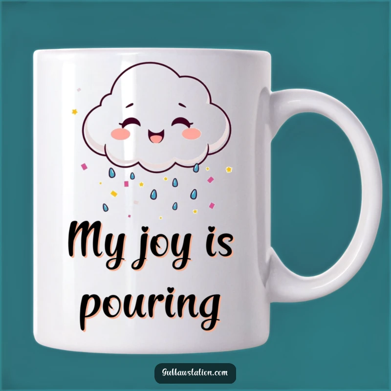 Funny Happy Cloud Confetti Mug - Joyful & Hilarious Gift!