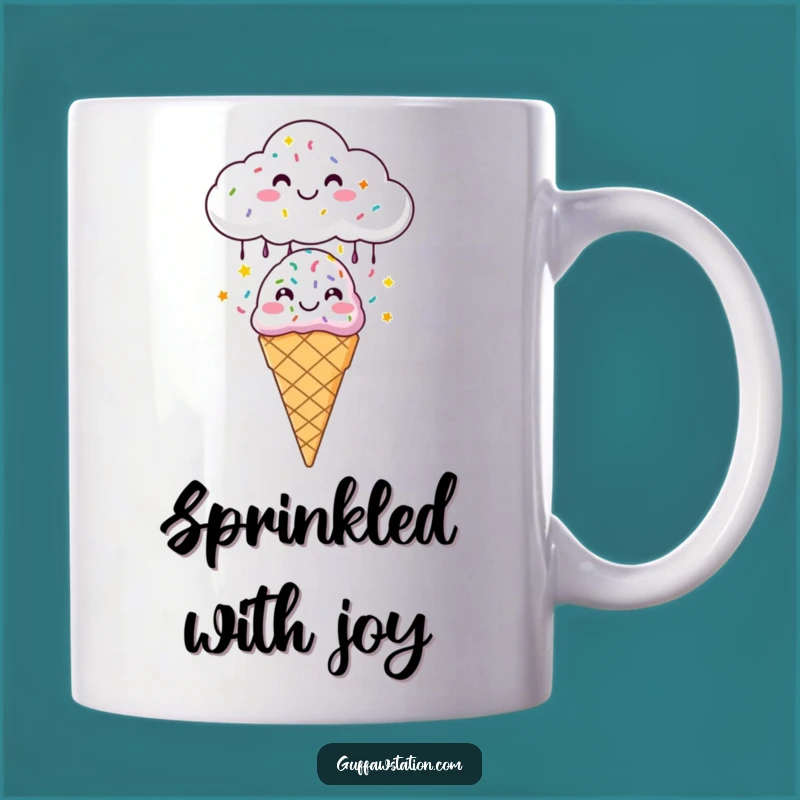 Funny Sprinkle Cloud Ice Cream Mug: Joyful Dessert Design - Perfect Funny Gift!