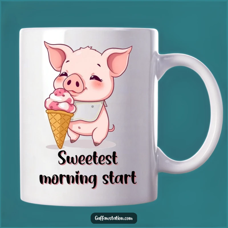 Funny Piglet Ice Cream Mug: Sweet & Hilarious Treat for Dessert Lovers