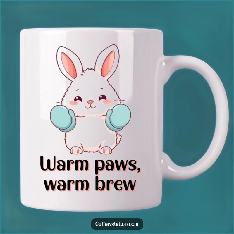 Funny Bunny Oven Mitts Mug - Hilarious Baking Mishap Gift