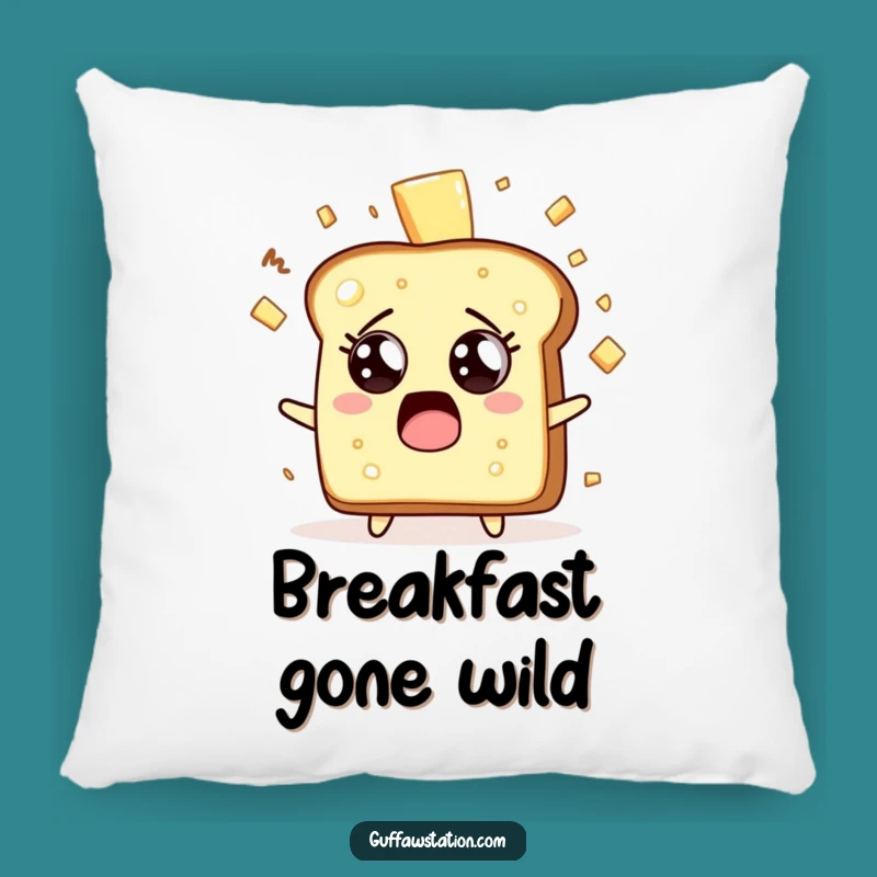 Funny Surprised Toast Pillow - Comfy Breakfast Decor Gift
