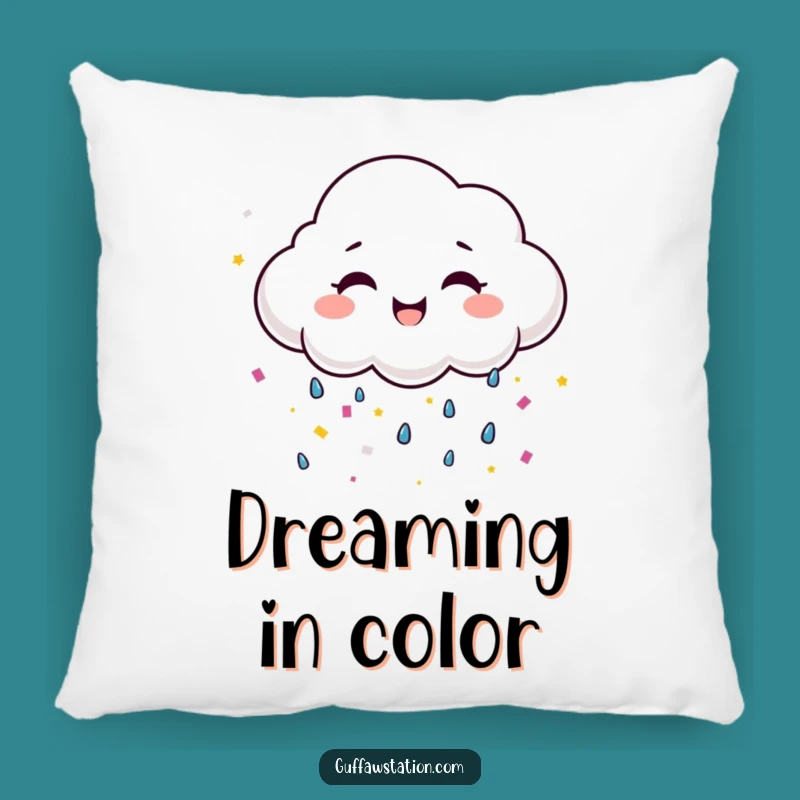Funny Happy Cloud Confetti Pillow - Cozy Comfort & Cheerful Decor!