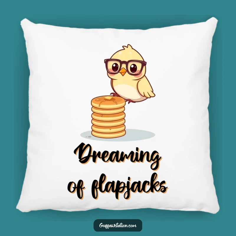 Funny Bird Professor Pancakes Pillow - Cozy Accent for a Whimsical Space