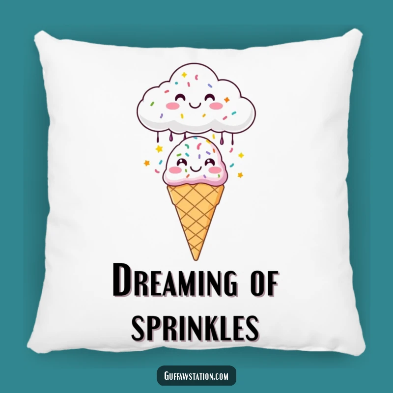 Funny Sprinkle Cloud Pillow: Cozy & Cheerful Ice Cream Cushion - Perfect Funny Gift!