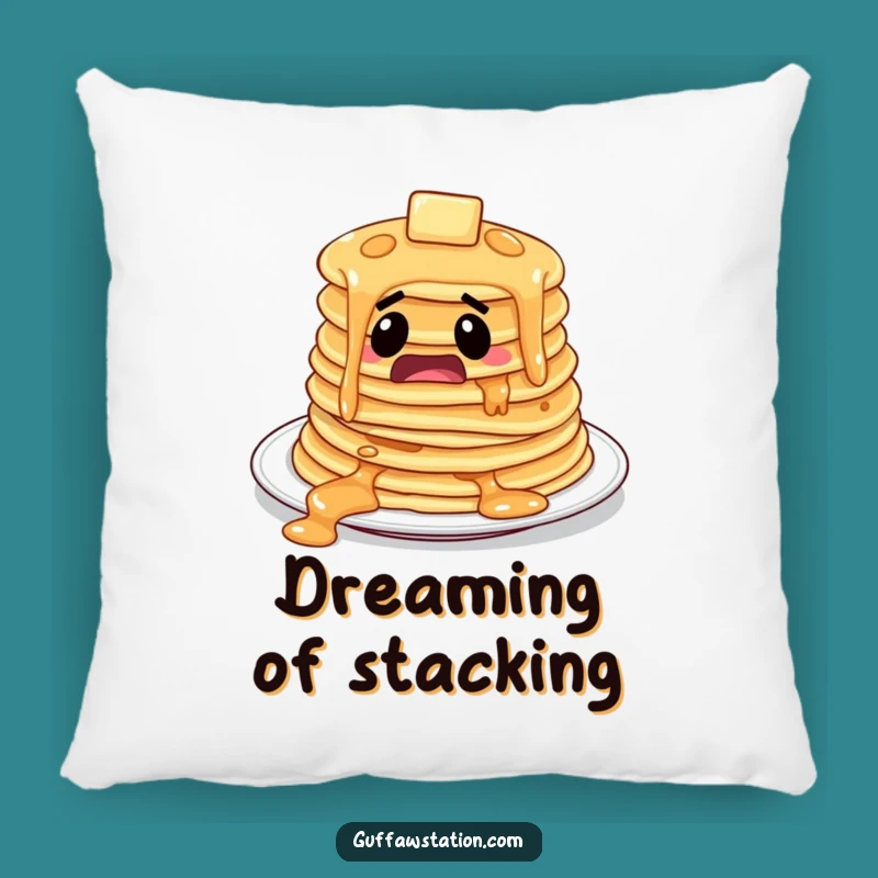 Funny Pancakes Sliding Pillow: Cuddle Up with Breakfast Fun!