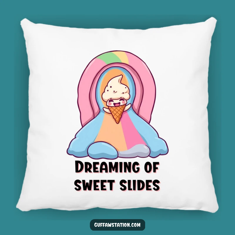 Cushy Funny Ice Cream Cone Pillow - Comfy Rainbow Snuggle Gift!