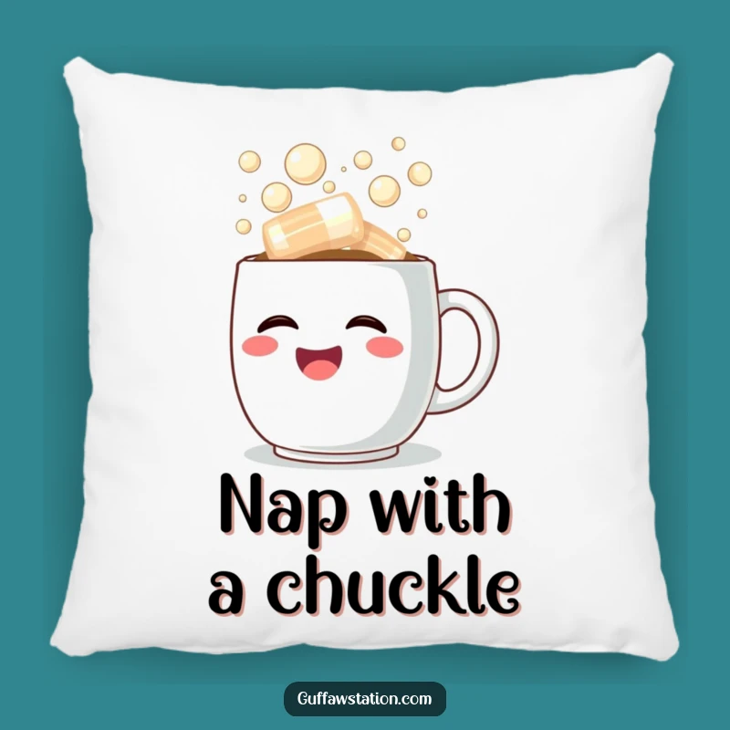 Funny Comfort Pillow: Laughter Coffee Cup Design, Perfect Funny Gift for Relaxation