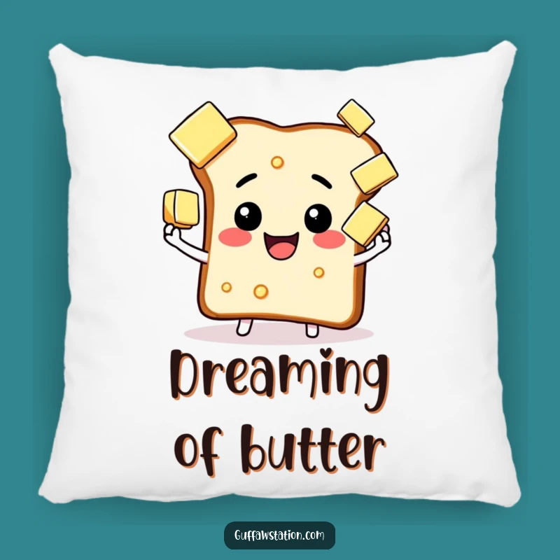 Funny Juggling Toast Butter Pillow - Cozy Breakfast Cushion Gift