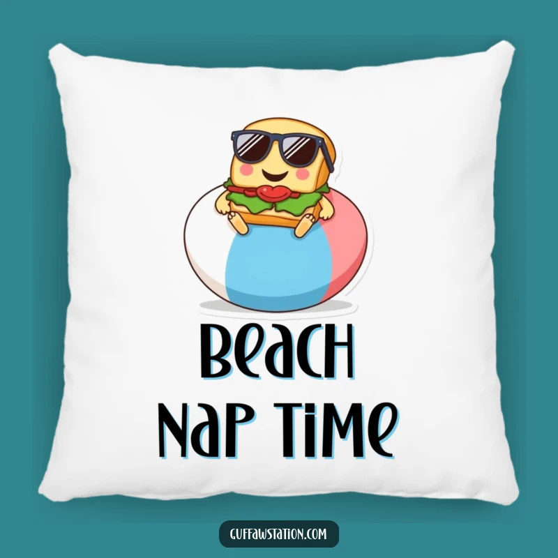 Funny Sandwich Beach Pillow, Soft Cartoon Comfort, Cozy Funny Gift