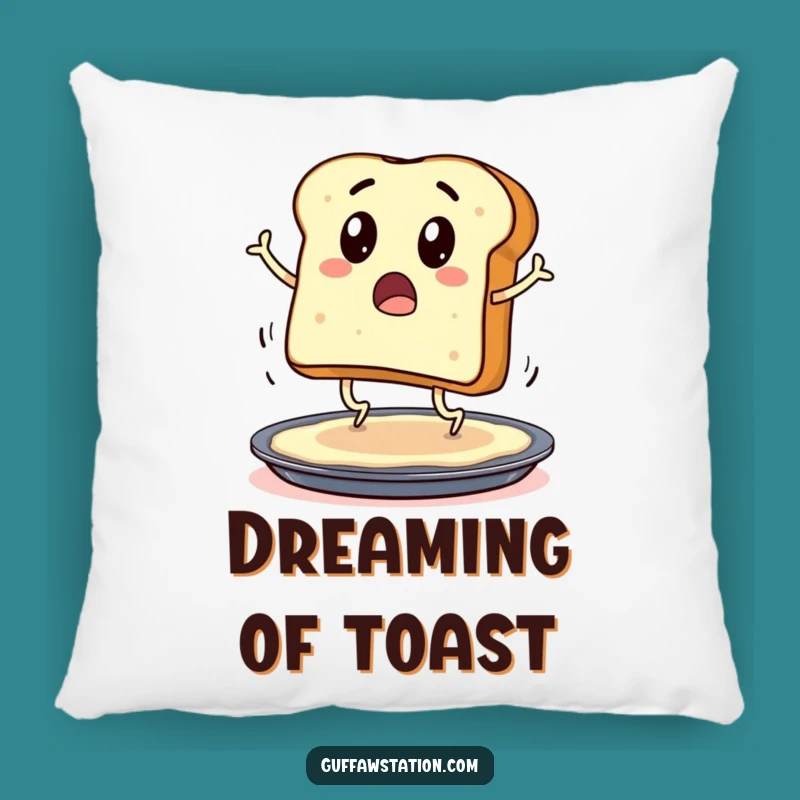 Funny Toast Hops Pillow: Cozy Surprised Cartoon Character Cushion Gift