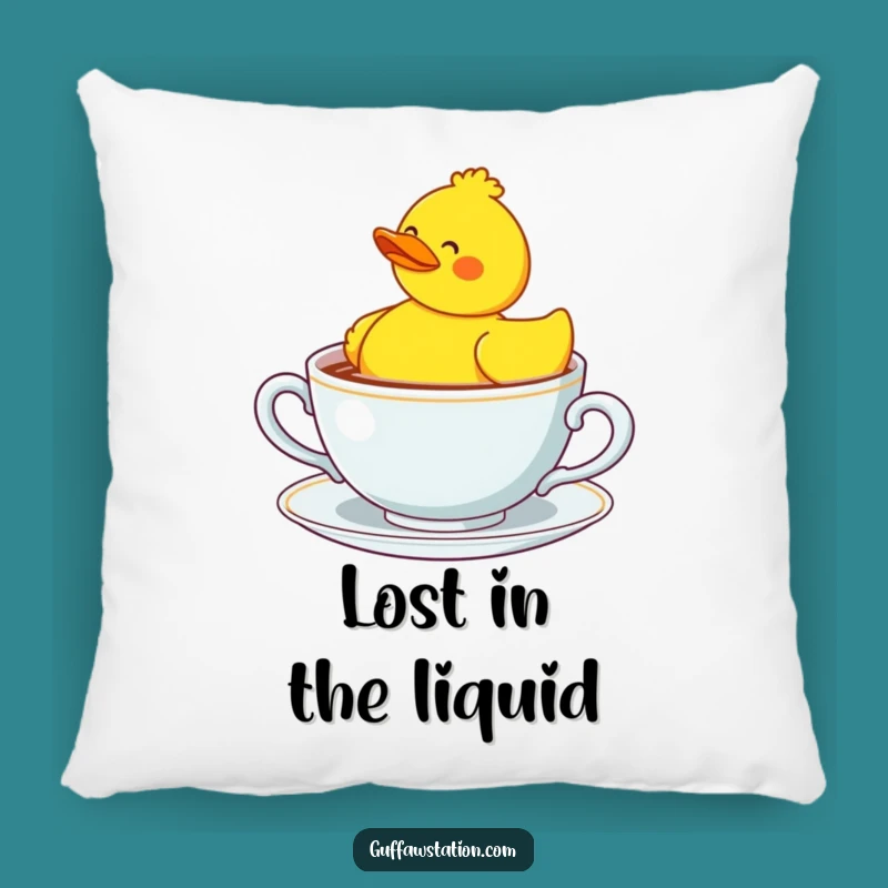 Funny Confused Duck Teacup Pillow - Cozy & Comical Home Decor!