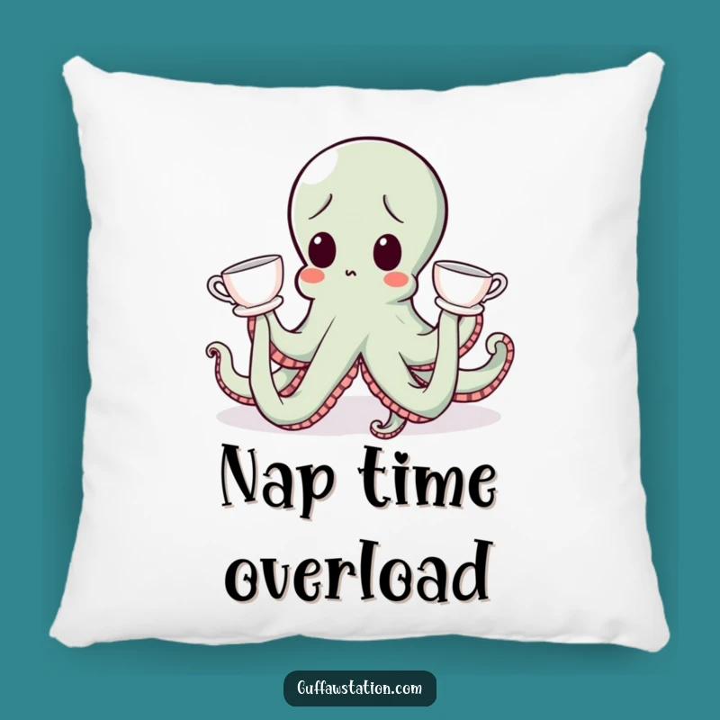 Funny Octopus Teacup Pillow: Cuddle Up with Clumsy Charm!