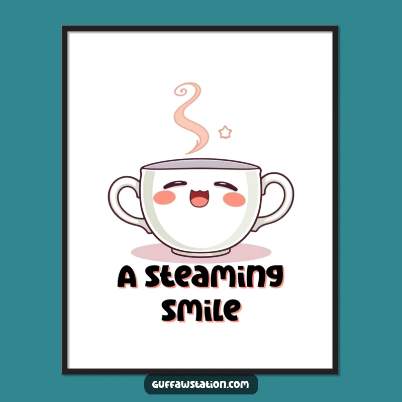 Funny Sleepy Teacup Digital Art: Instant Cozy Decor for Walls