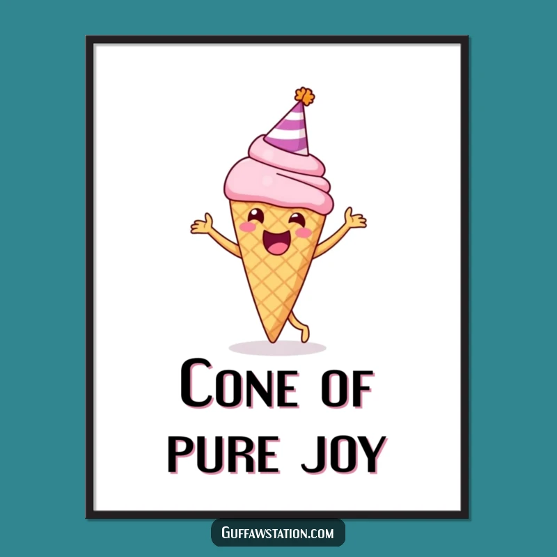 Funny Dancing Ice Cream Digital Art: Celebrate Your Walls with This Hilarious Print