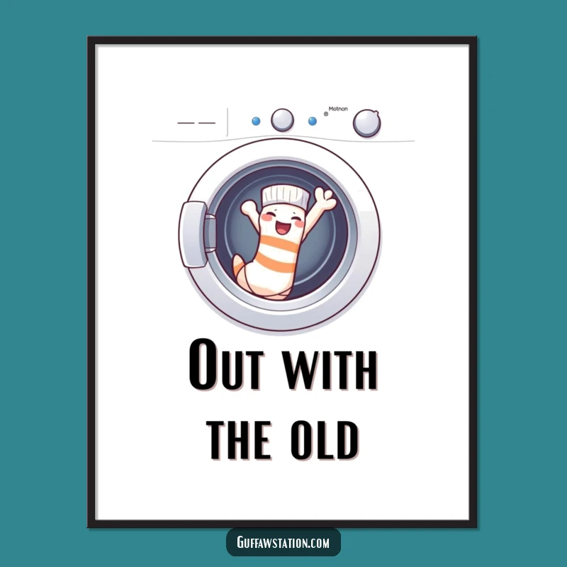 Funny Escaping Sock Digital Print: Instant Laughs, Printable Funny Gift Art