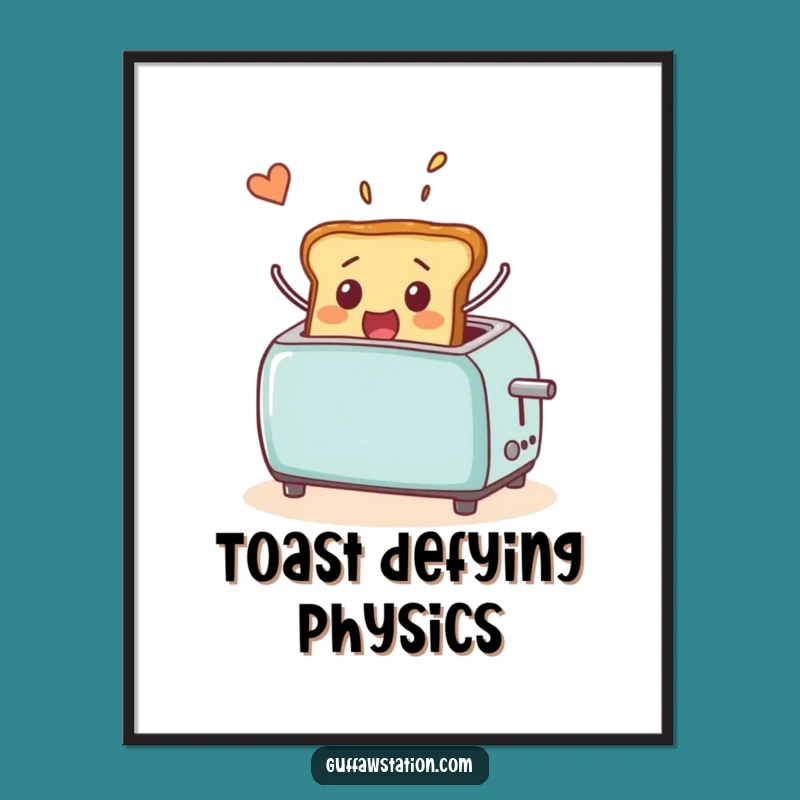 Funny Toast Takes Flight Digital Art: Hilarious Surreal Breakfast Print for Your Space