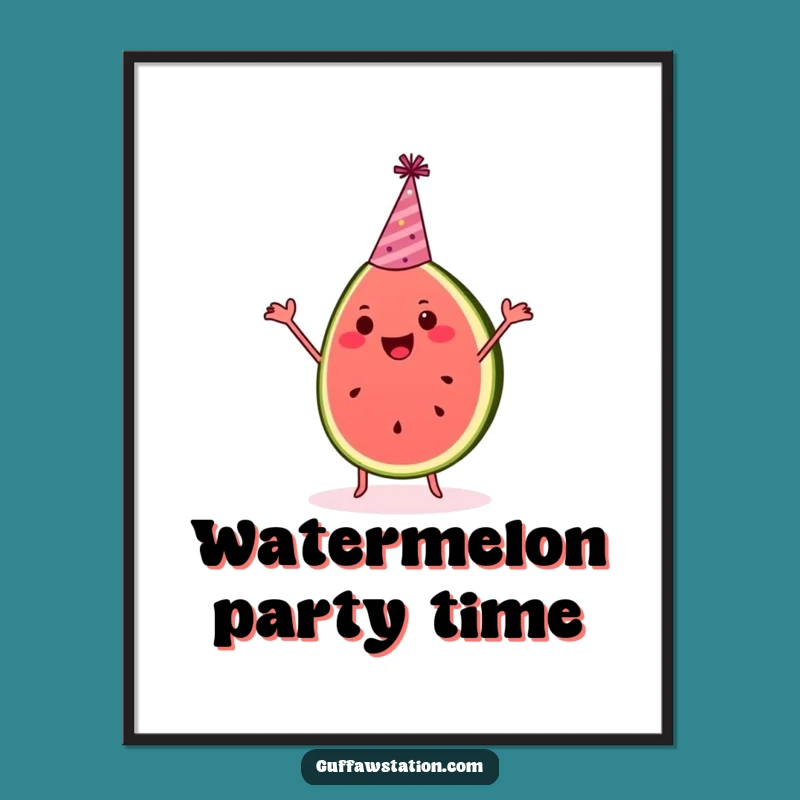 Funny Watermelon Digital Art - Instant Party Dance Print Gift!