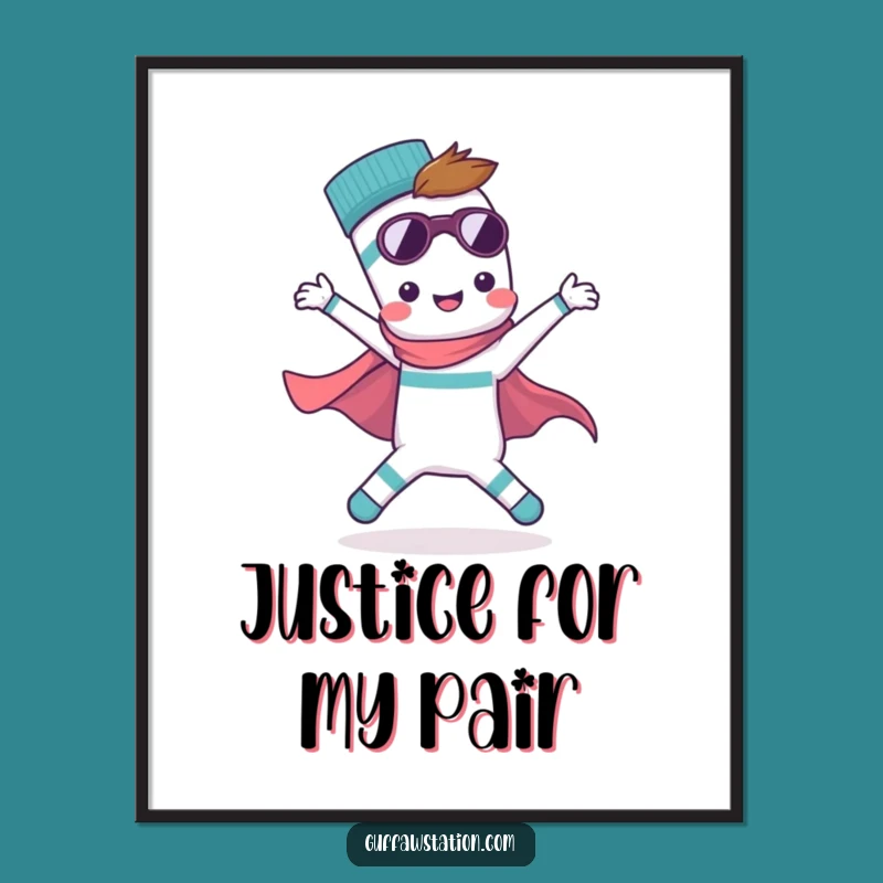 Funny Heroic Sock Digital Print - Wall Art for the Boldly Unique, Maximum Funny Gift Impact