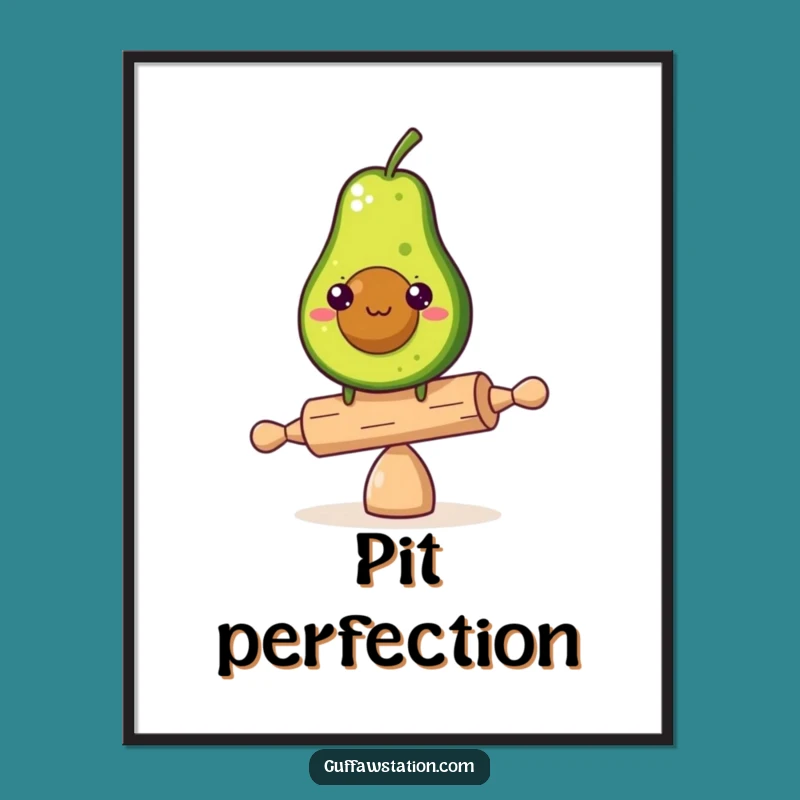 Funny Avocado Balance Digital Art: Instant Determined and Humorous Decor for Your Walls