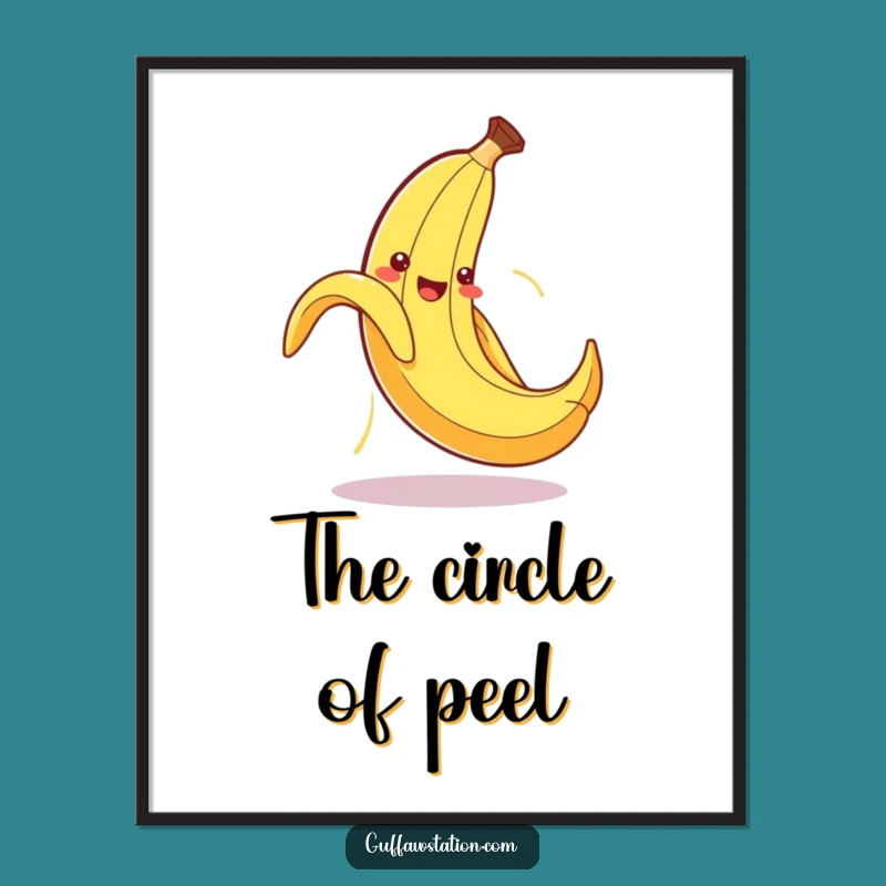 Funny Banana Peel Digital Art: Downloadable Laughs of a Self-Slipping Character