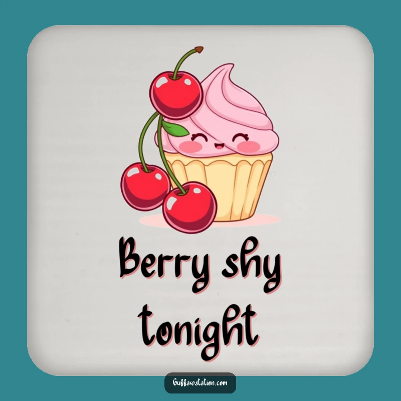Funny Blushing Cupcake Coaster: Protect Surfaces with Sweet Charm