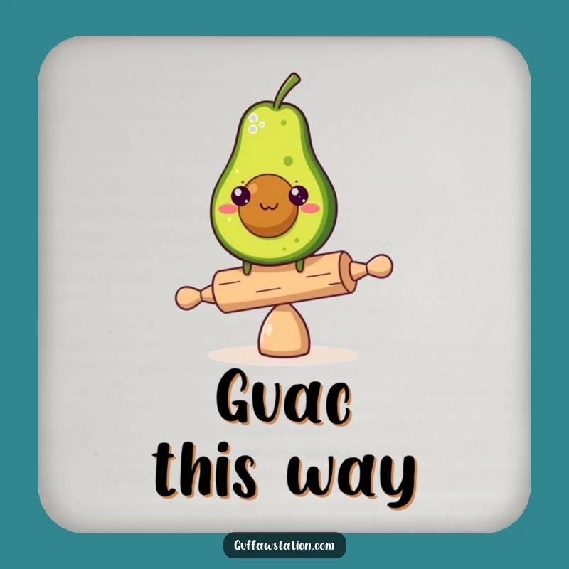 Funny Avocado Balance Drink Coaster: Protect Surfaces with Determined Humor