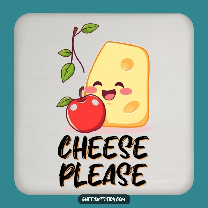 Funny Cheese Catching Apple Coaster - Cartoon Drink Protector & Funny Gift