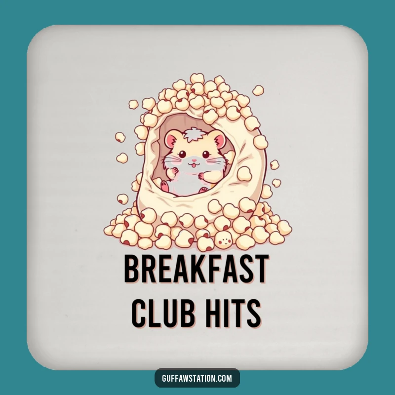 Funny Hamster Cereal Bowl Coaster - Protect Surfaces with Breakfast Fun