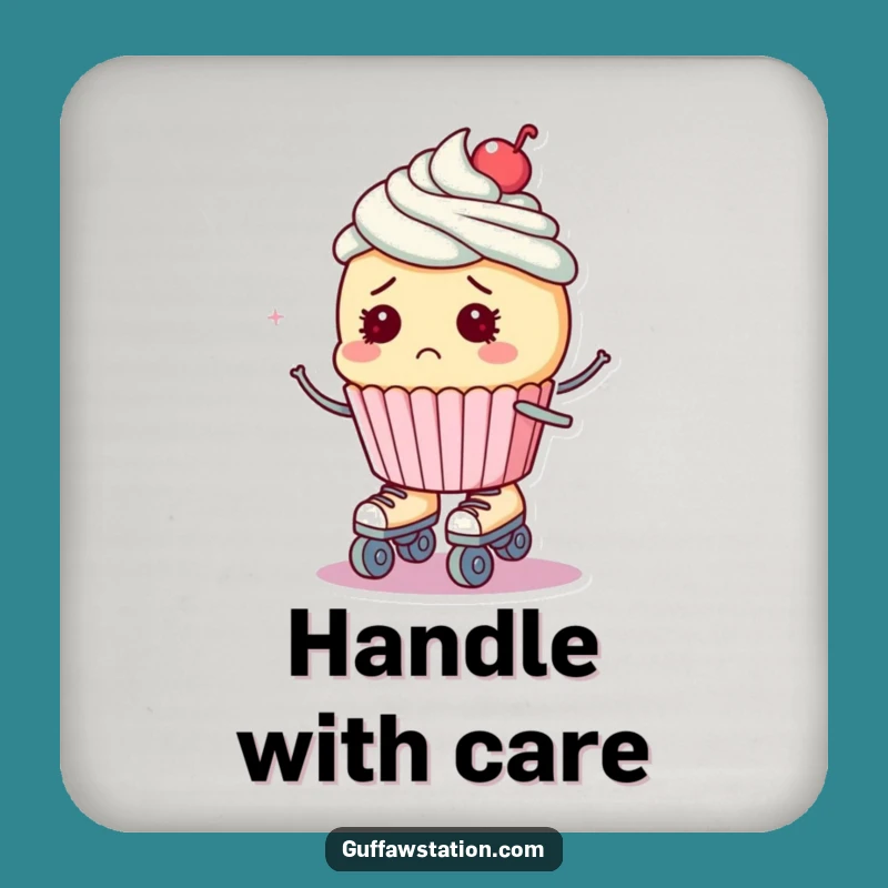 Funny Roller Skate Cupcake Coaster: Bewildered Protection, Fun Gift!