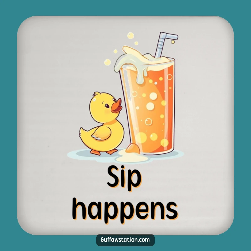 Funny Rubber Ducky Soda Sip Coasters - Protect Surfaces with Humor!