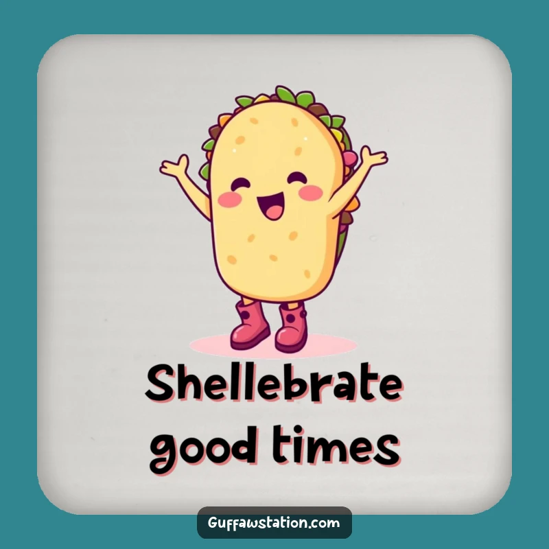 Funny Taco Dance Coaster: Happy Cartoon Character Drink Protection For Fiesta Gift