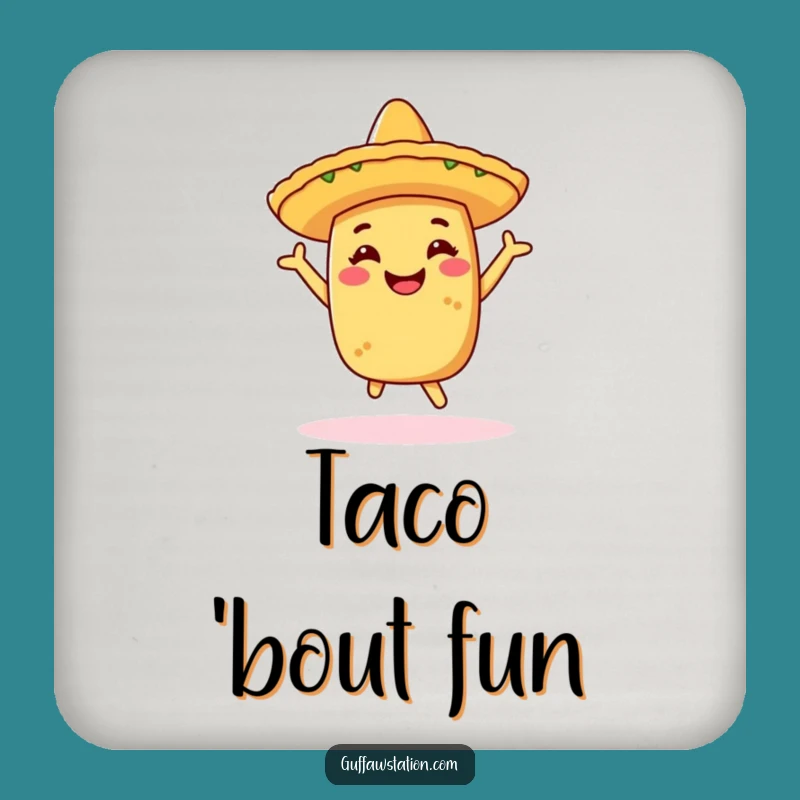 Funny Taco Dancing Coaster - Protect Surfaces with Fiesta Laughs Gift