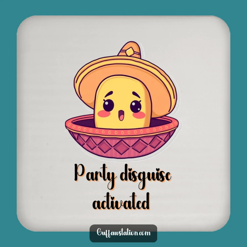 Funny Taco Sombrero Coaster: Surprised Protection, Fun Fiesta Gift!
