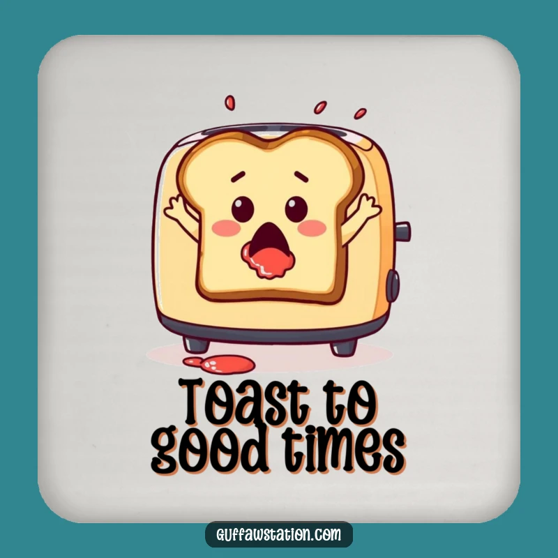 Funny Toast Leap Coasters - Dramatic Jam Splatter Set for Hilarious Tables Gift