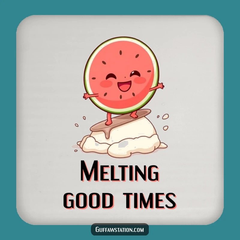 Funny Watermelon Surf Coaster: Protect Surfaces with Giggles, Perfect Funny Gift Set!