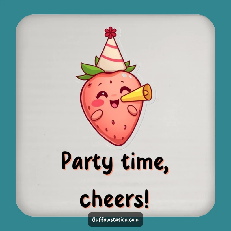 Funny Cheerful Strawberry Coaster - Hilarious Party Protector & Gift