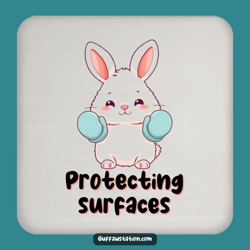 Funny Bunny Oven Mitts Coaster - Protect Surfaces with Cute Laughs Gift